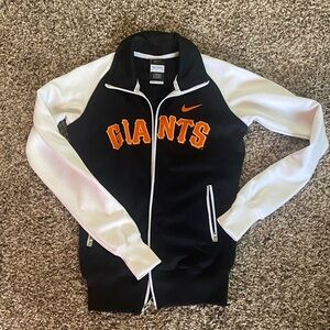 Nike Black and White Giants Jacket with Orange Accents